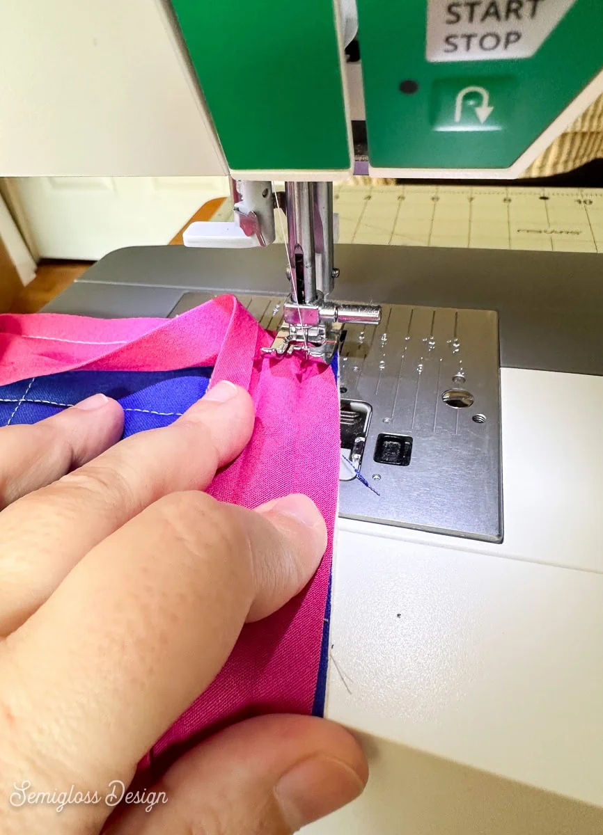 sewing bias tape at corner