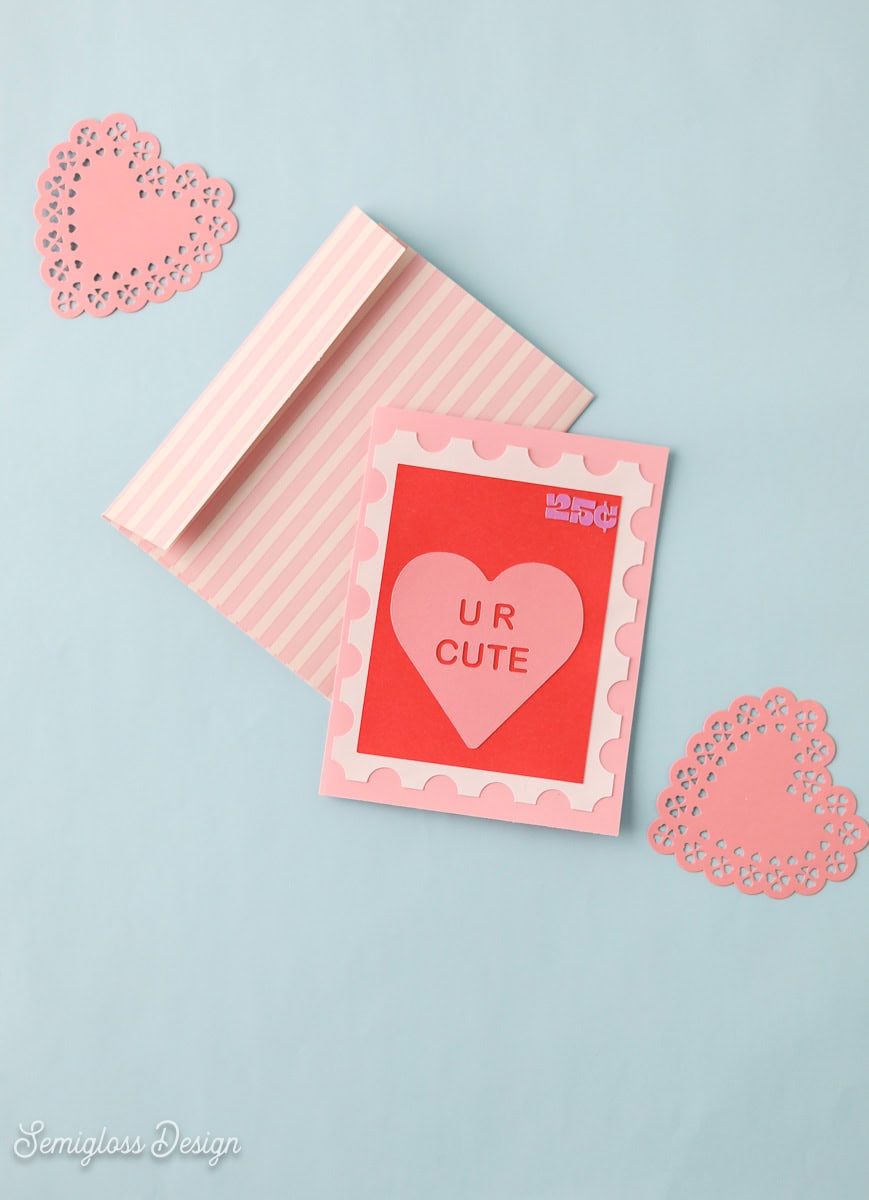 Valentine's Day Card with Cricut - Semigloss Design