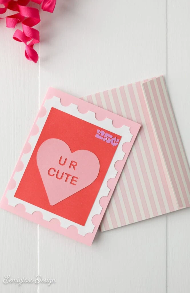 card for Valentine's Day made with Cricut cardstock
