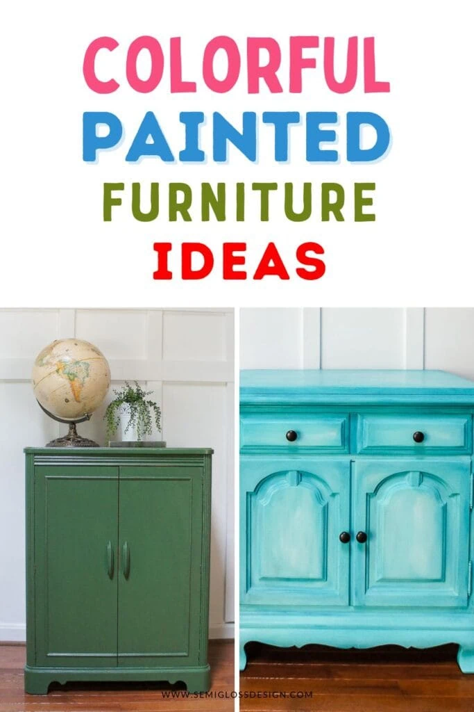 collage of painted furniture