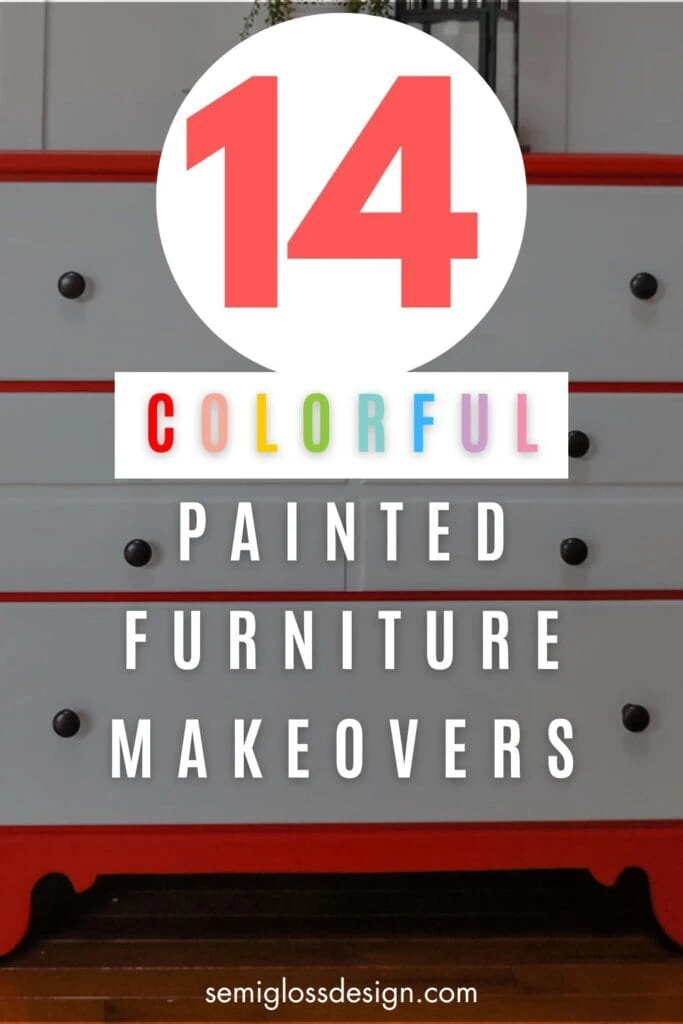 text overlay over red and white dresser