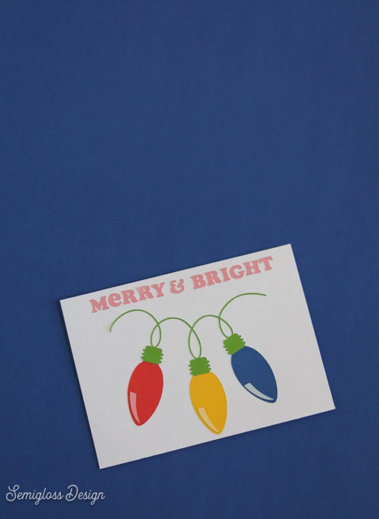 cute DIY vintage Christmas light card