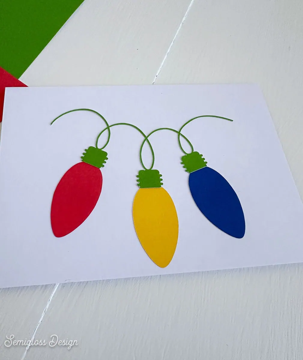 assembling DIY Christmas card