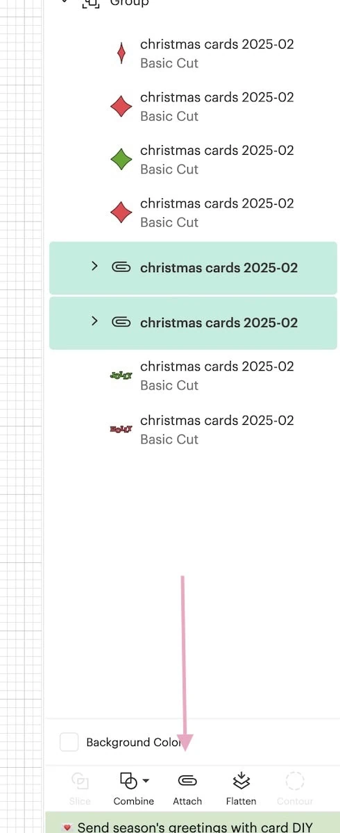 attaching text for writing in cricut design space
