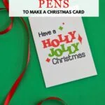 Holly Jolly card on green background