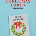 christmas card with wreath and personalized family name