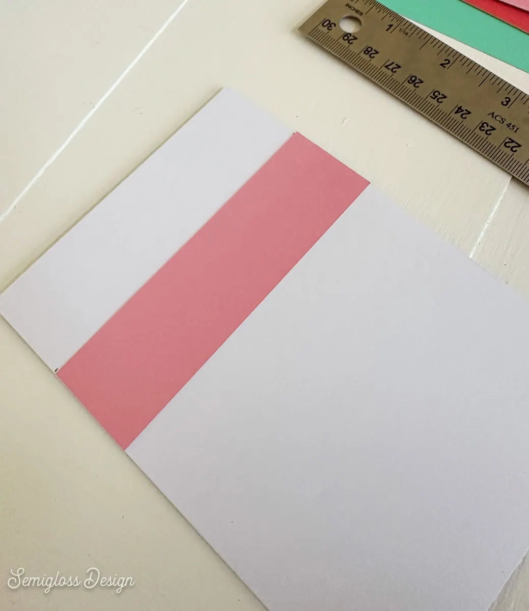 applying pink rectangles to card