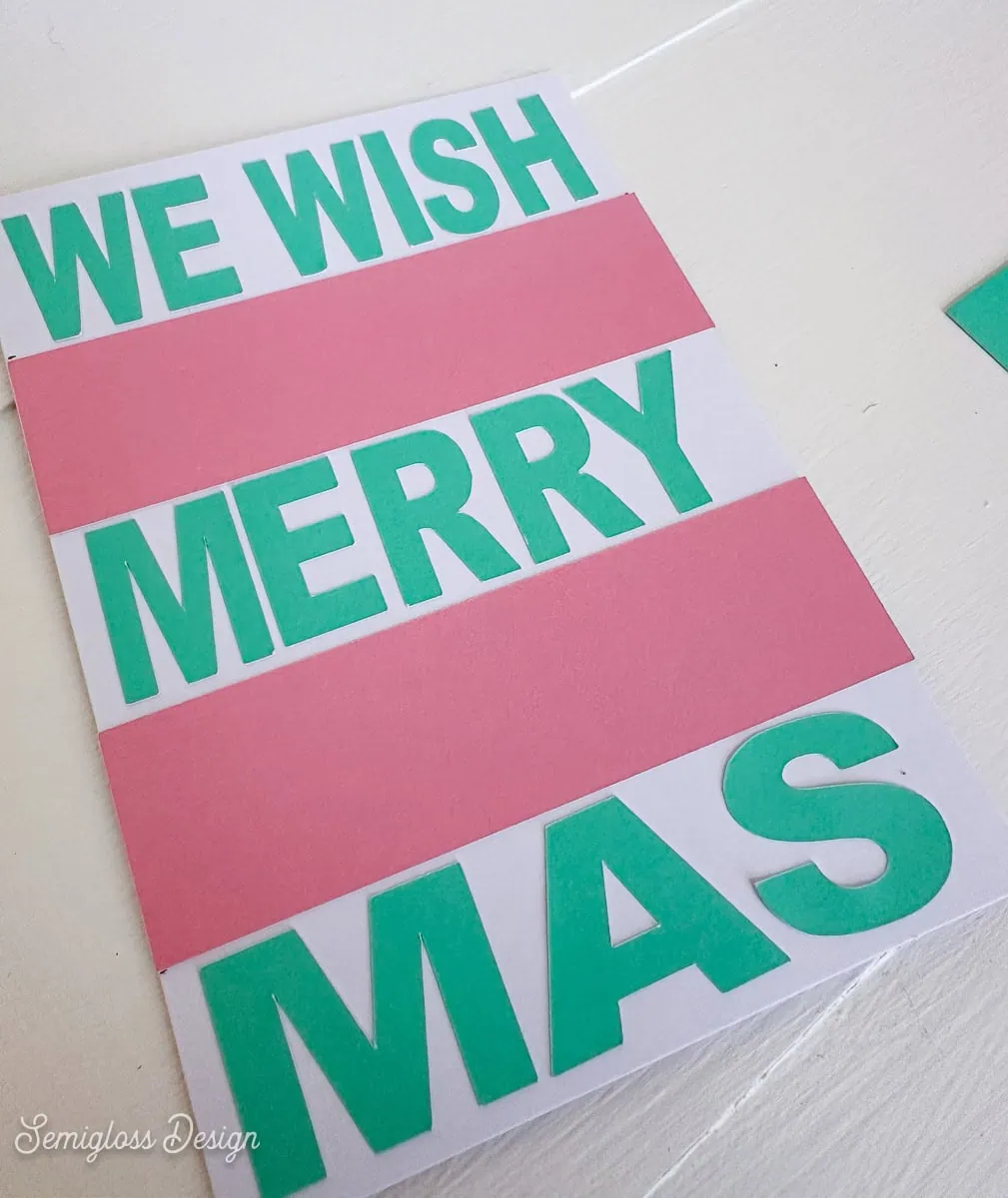 we wish you a merry christmas card in progress