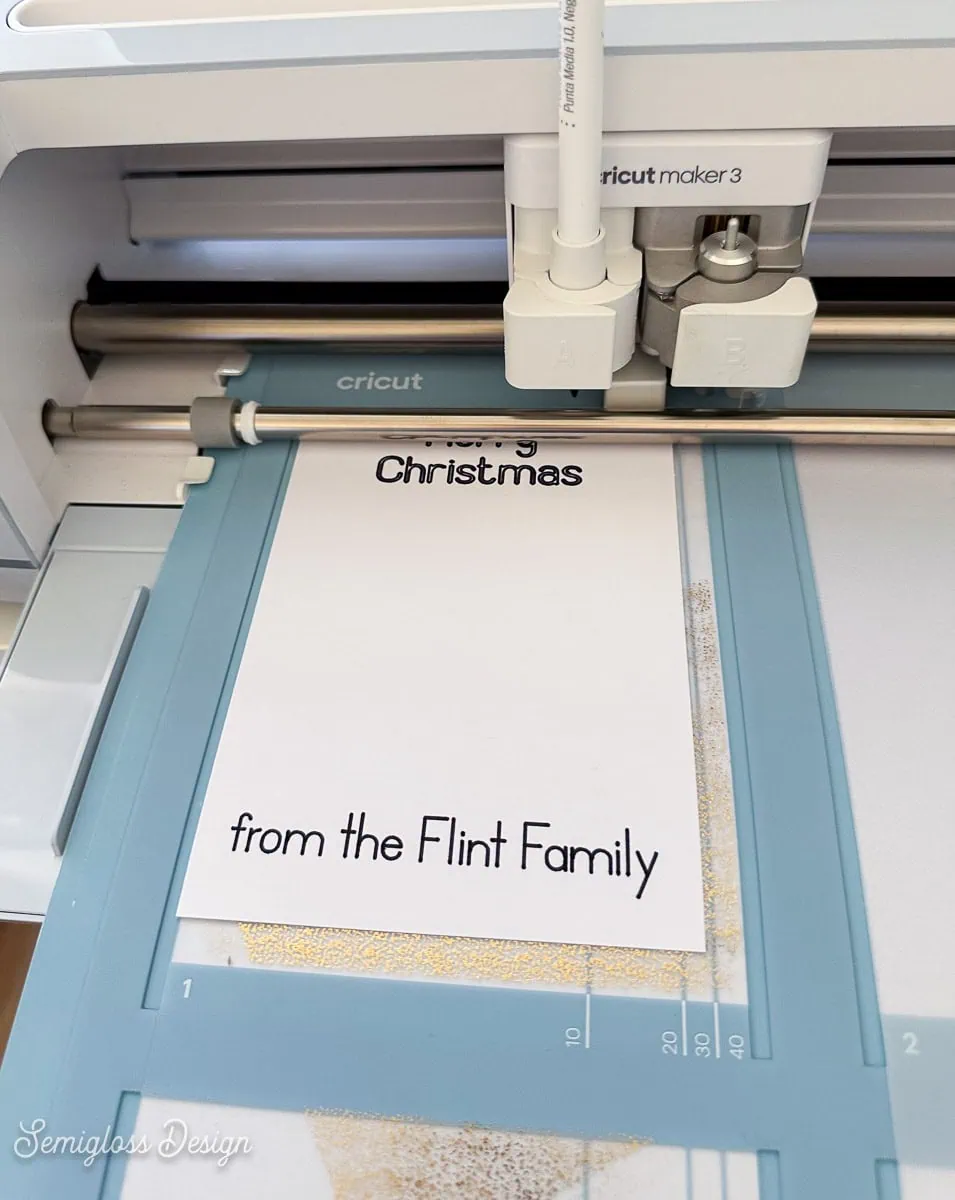 card with cricut writing