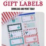 gift tags labels printed on sheet.