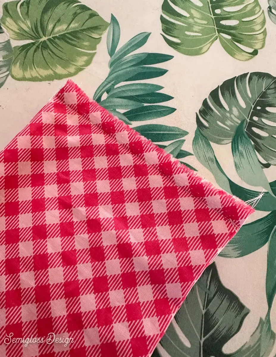 pink gingham fabric for bow tree topper