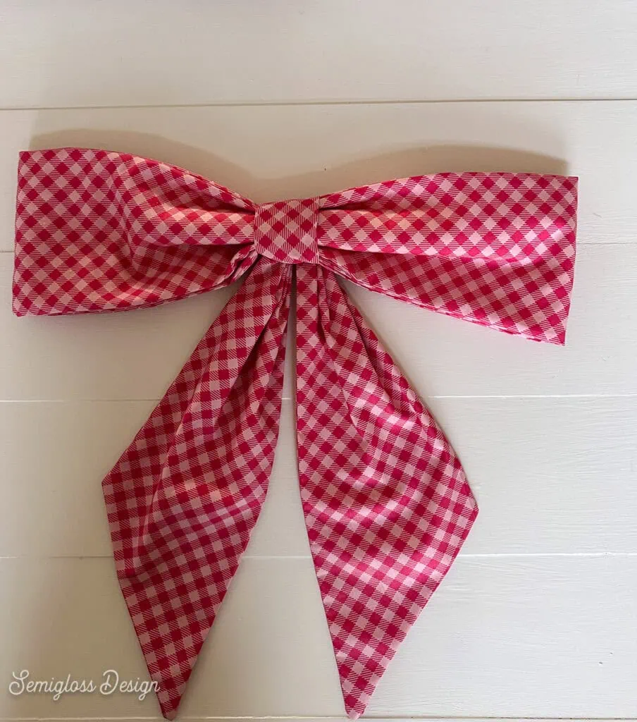 pink gingham bow tree topper