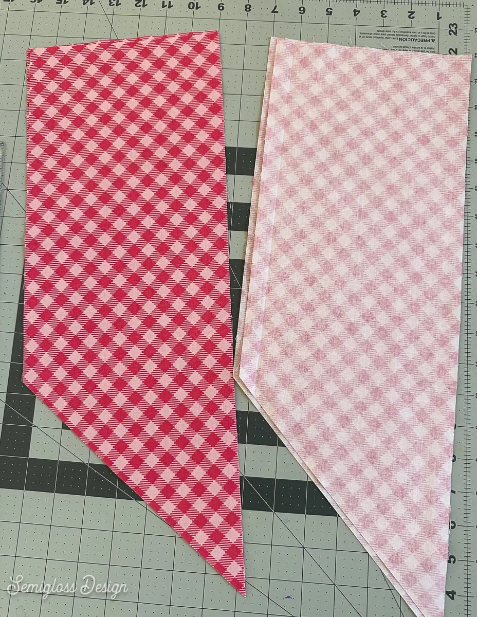 bow tails cut from fabric