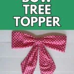 pink gingham bow on white background