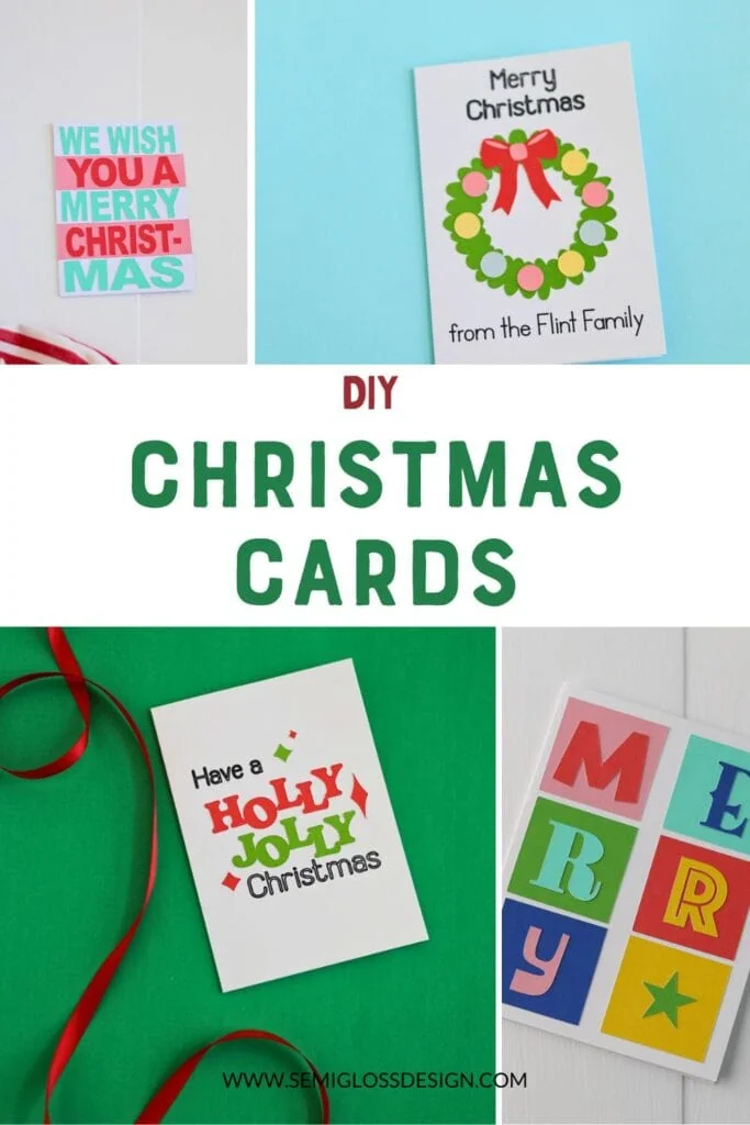 collage of DIY Christmas cards