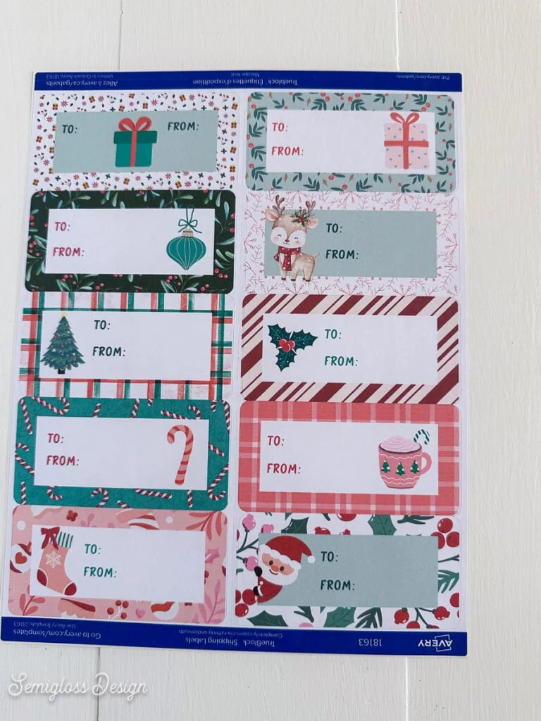 Free Printable Christmas Gift Tags Using Avery Labels - Semigloss Design for Avery Free Printable Christmas Labels