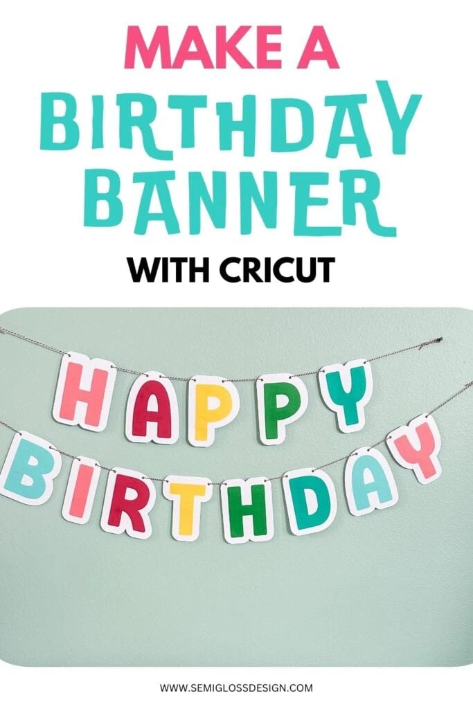 colorful happy birthday banner on aqua wall