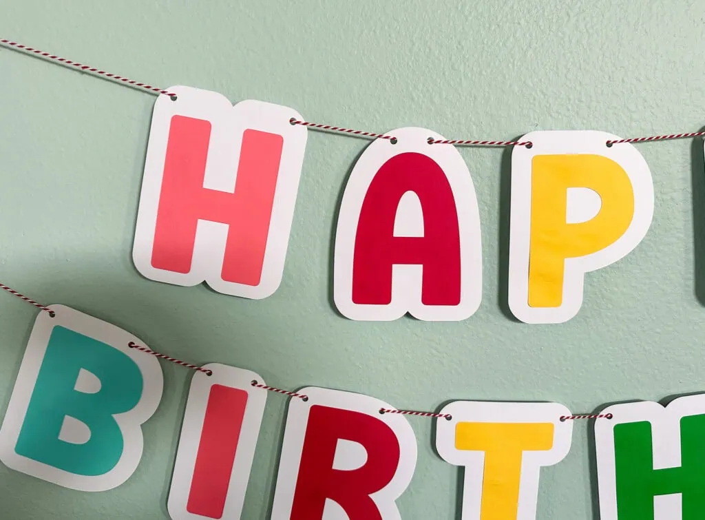close up of happy birthday banner
