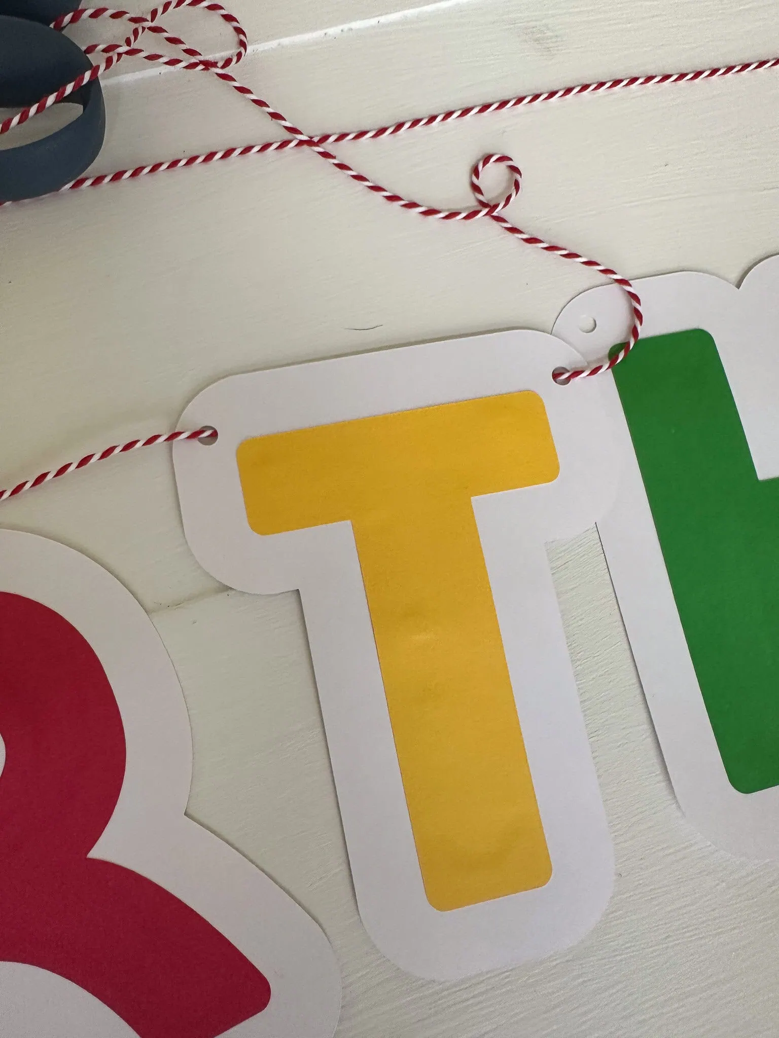 threading string into birthday banner