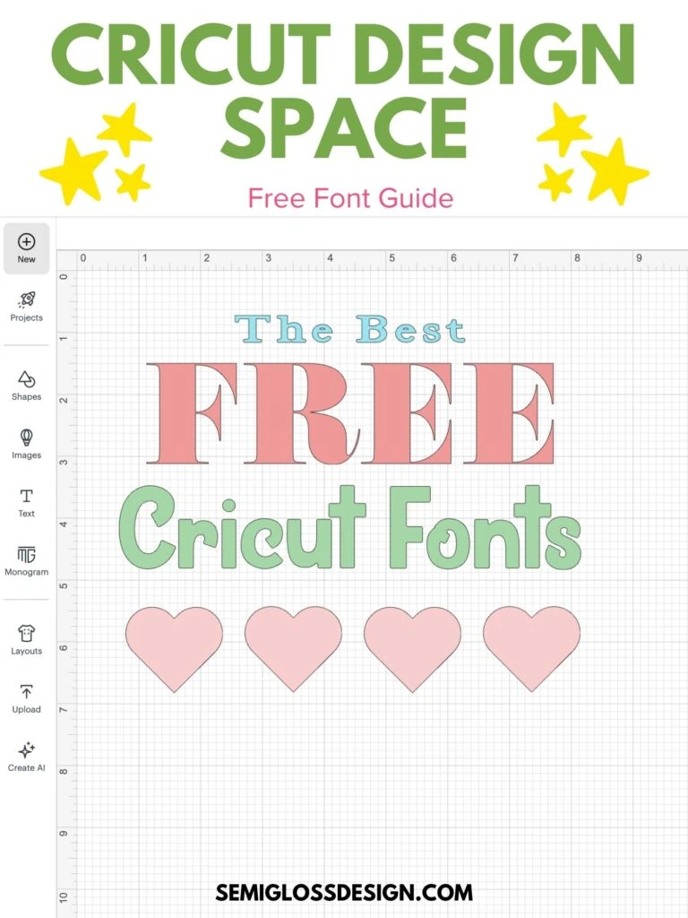 screenshot of cricut design space showing fonts