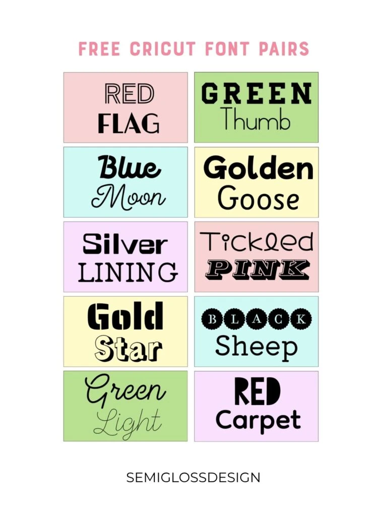 free cricut font pairings