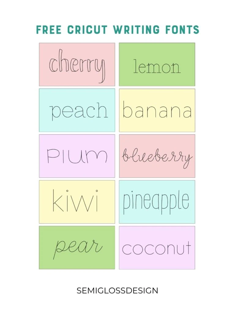 free cricut font writing options