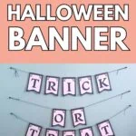 trick or treat garland on aqua wall