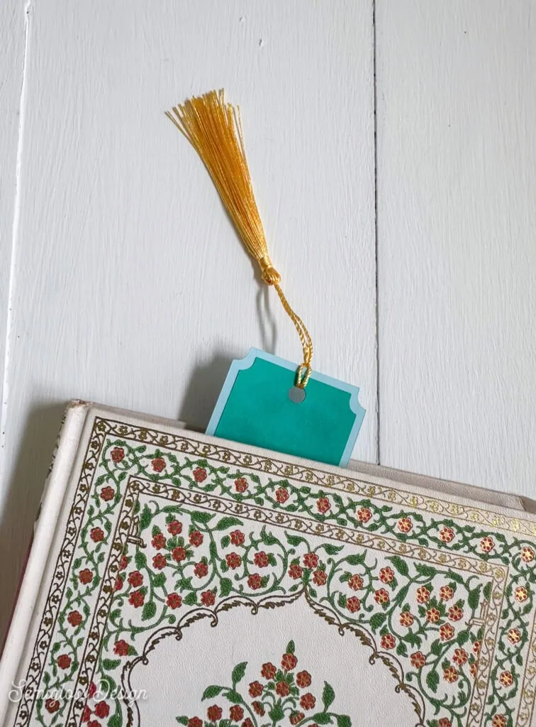 bookmark with tassel in book