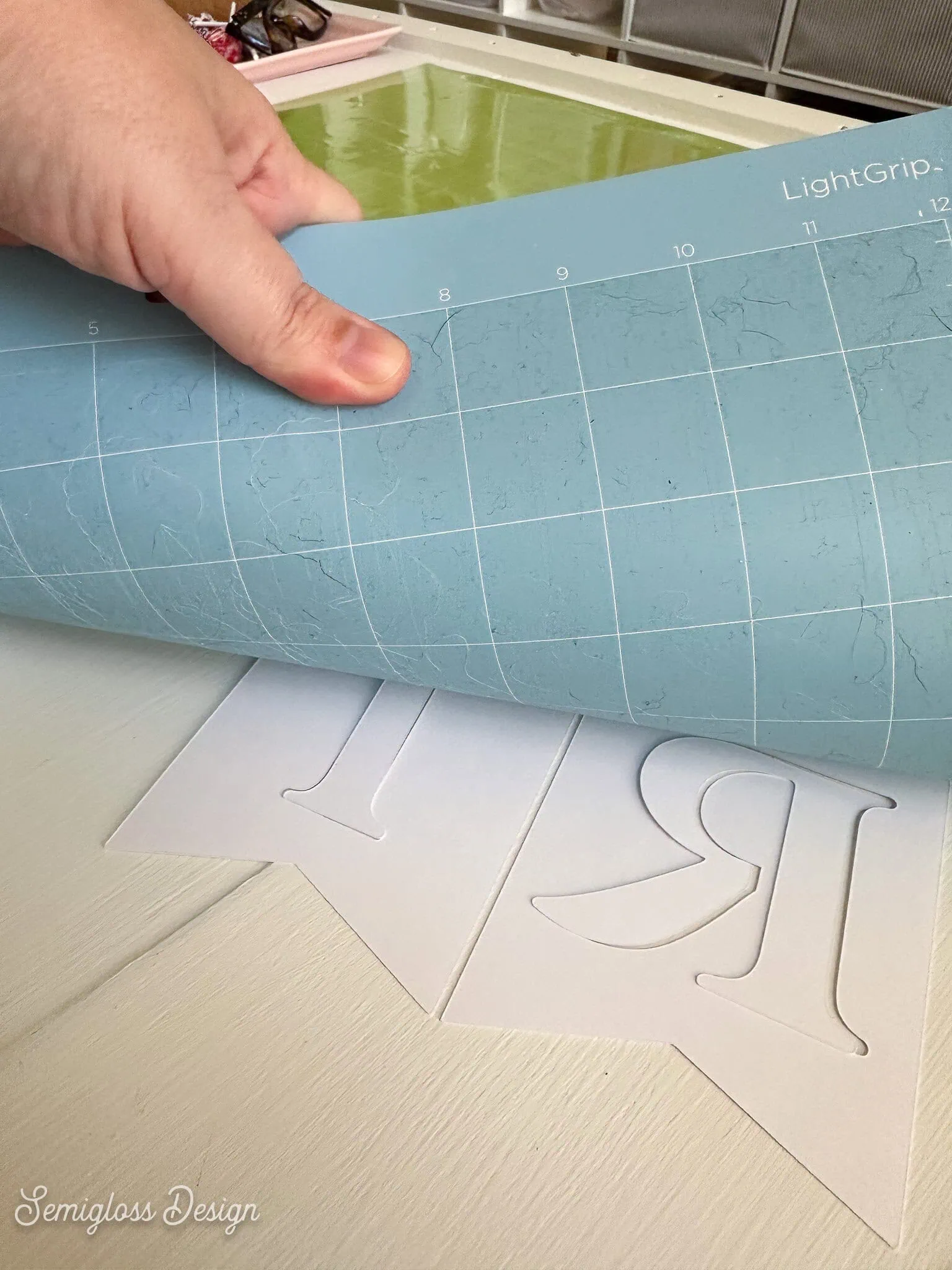 curling mat away from paper