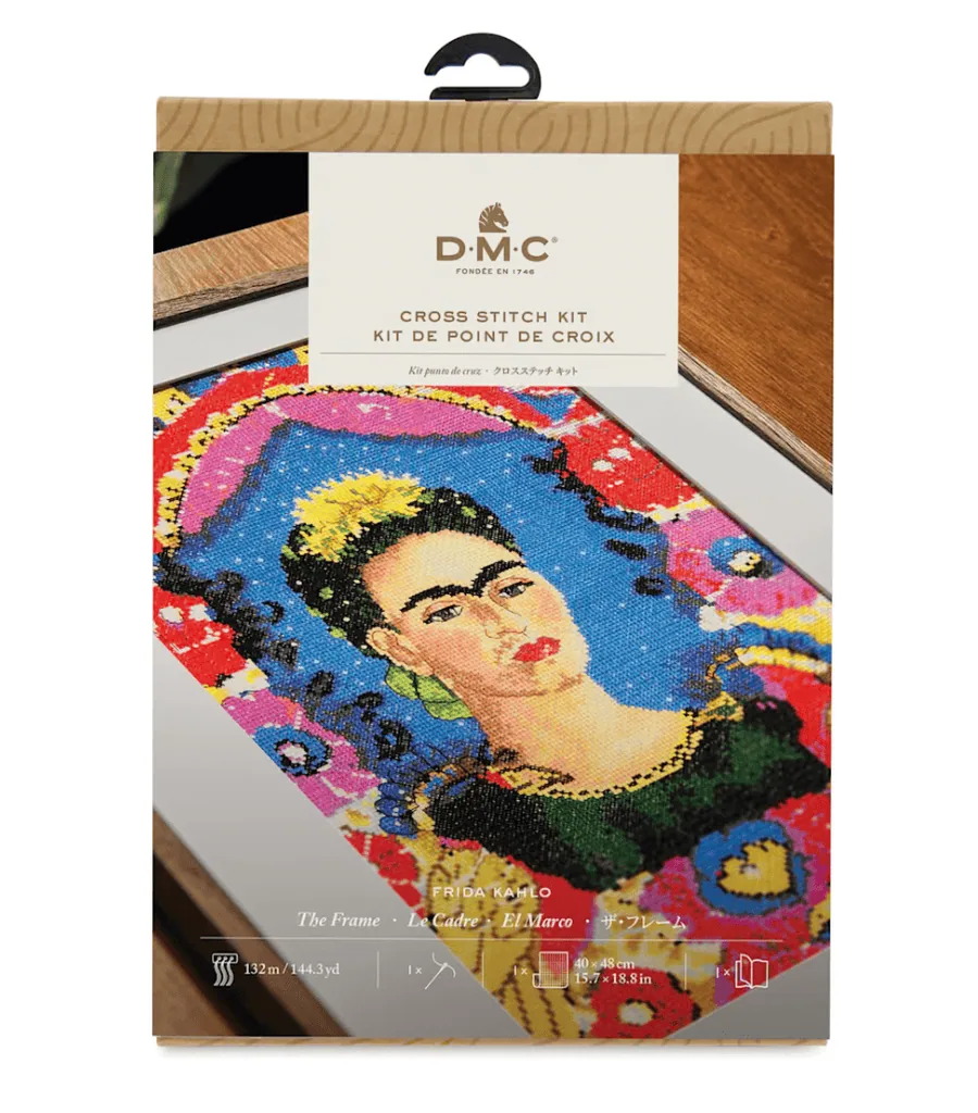 cross stitch kit with Frida