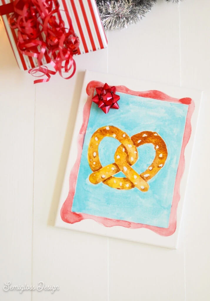 canvas with pretzel art print