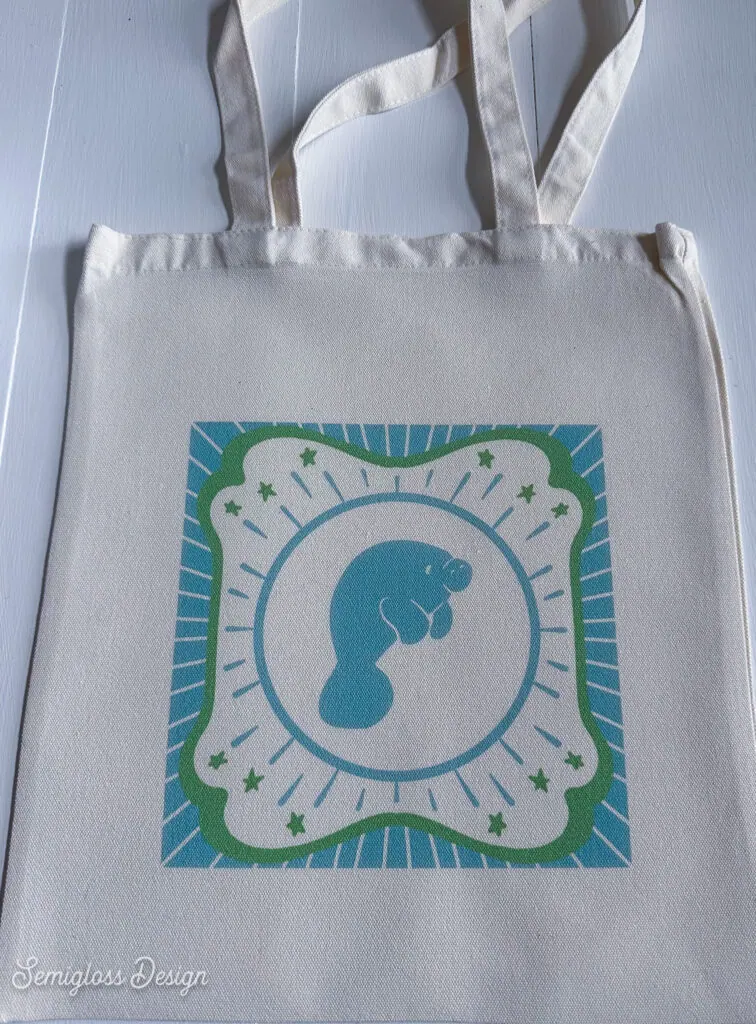 manatee tote bag