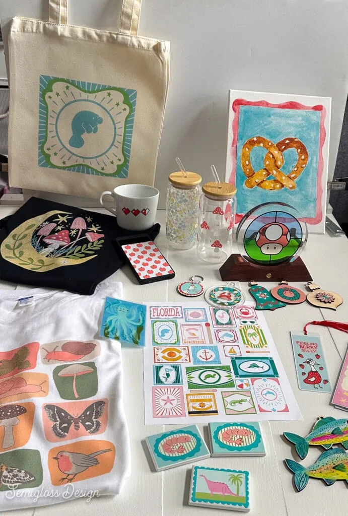 items printed with the xTool O1 Omni UV and DT printer
