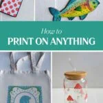 collage of phone case, fish ornaments, manatee tote bag, and mushroom glass tumbler