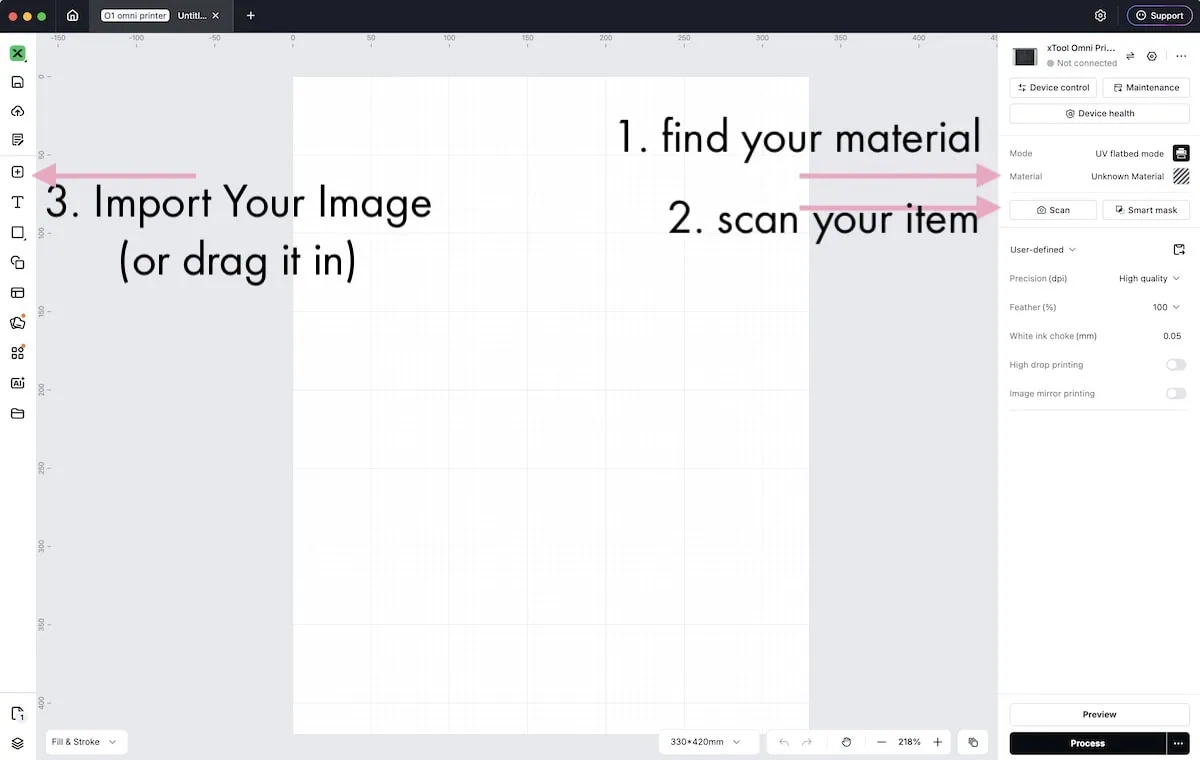screenshot of xTool Studio software