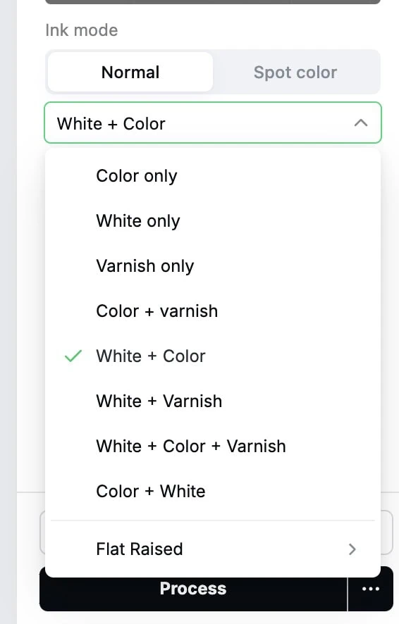 ink settings for the xTool O1 Omni printer