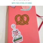 pink journal with stickers