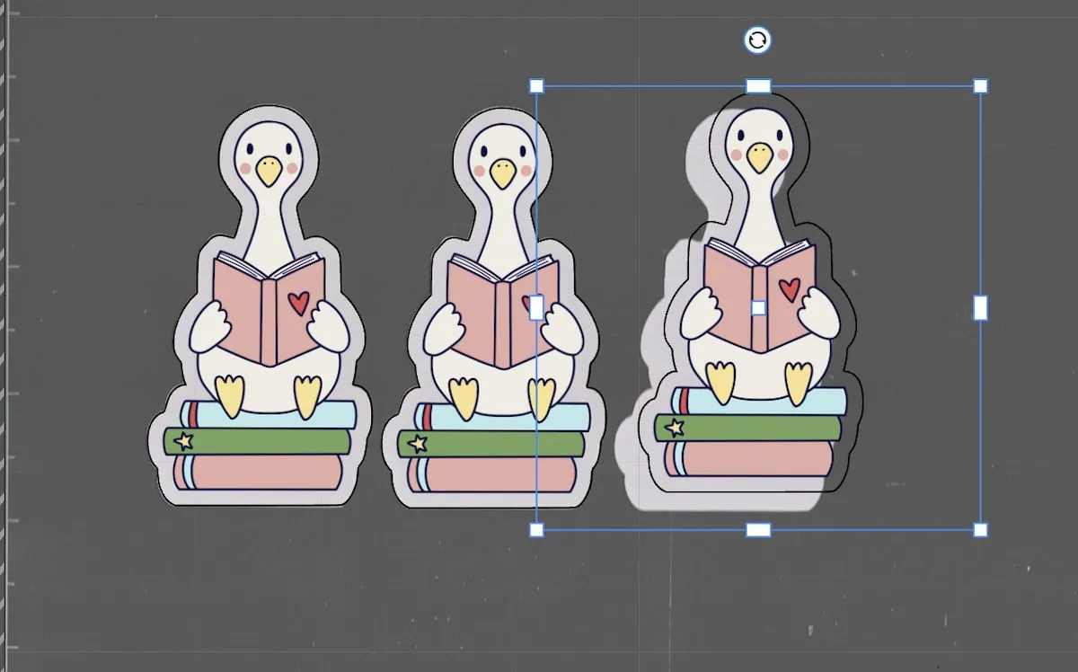 aligning goose sticker on screen