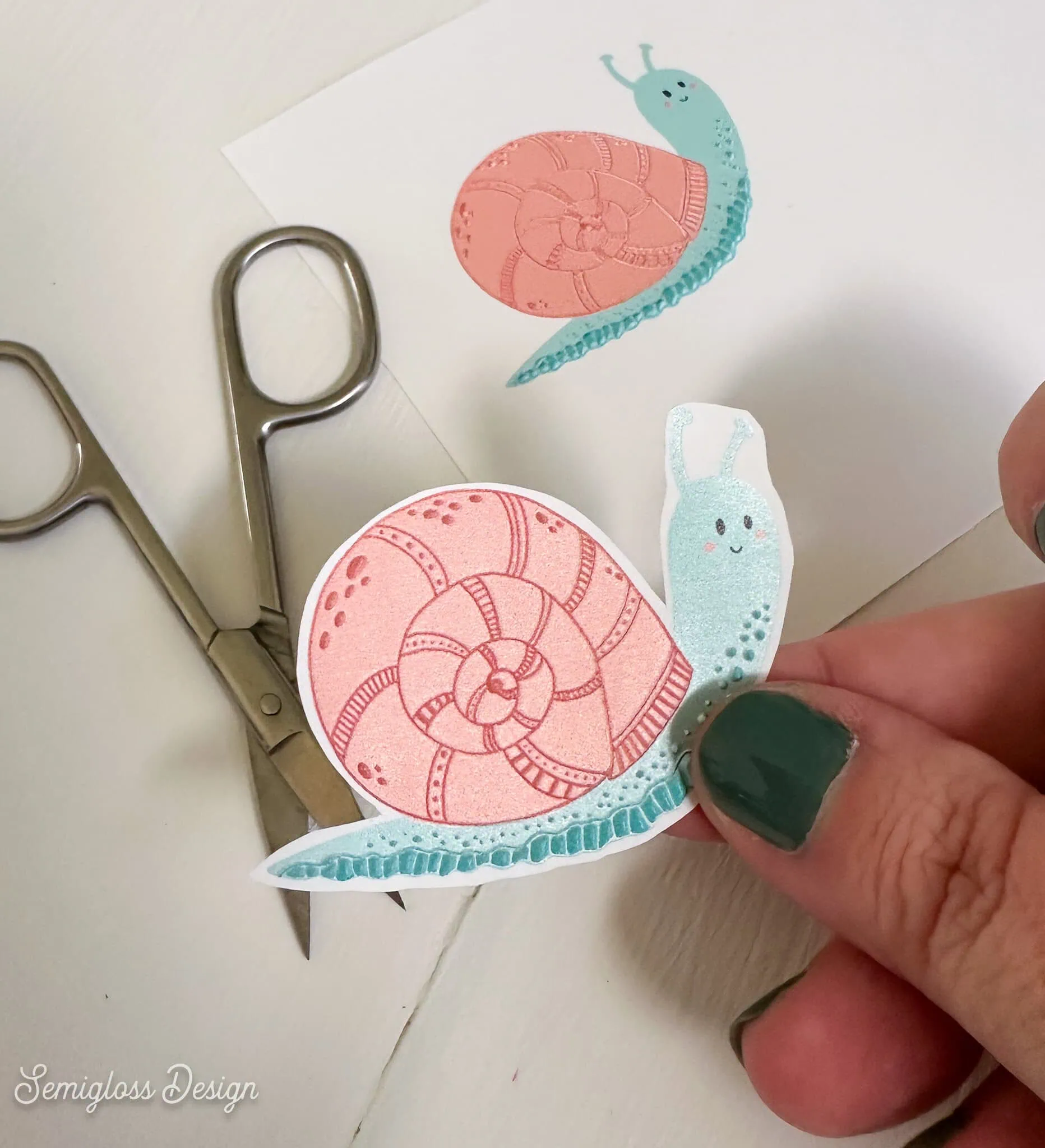 snail sticker with texture