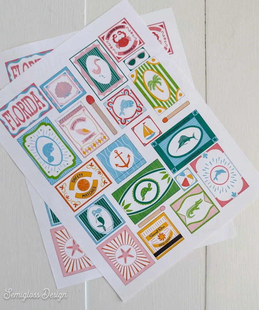 sticker sheets with Florida illustrations