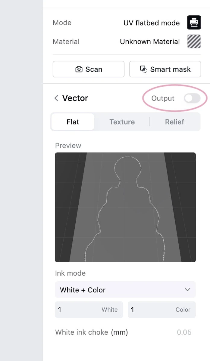 setting cut line to no output