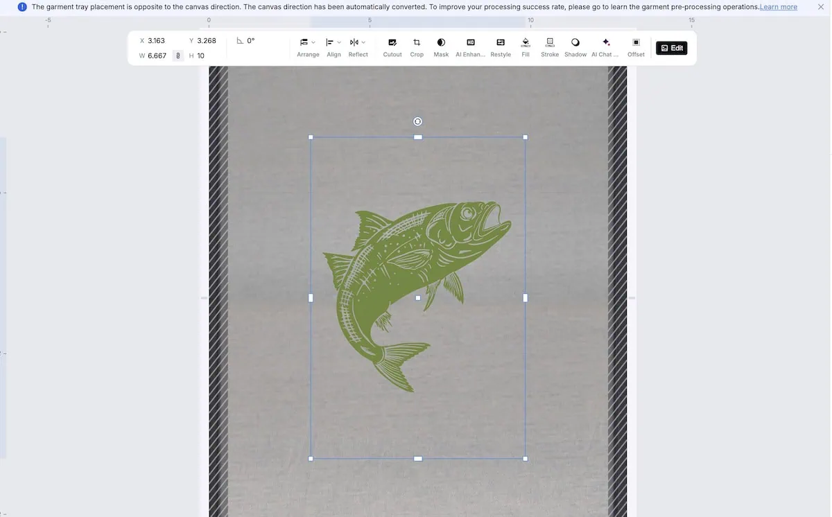 fish design in xTool Studio