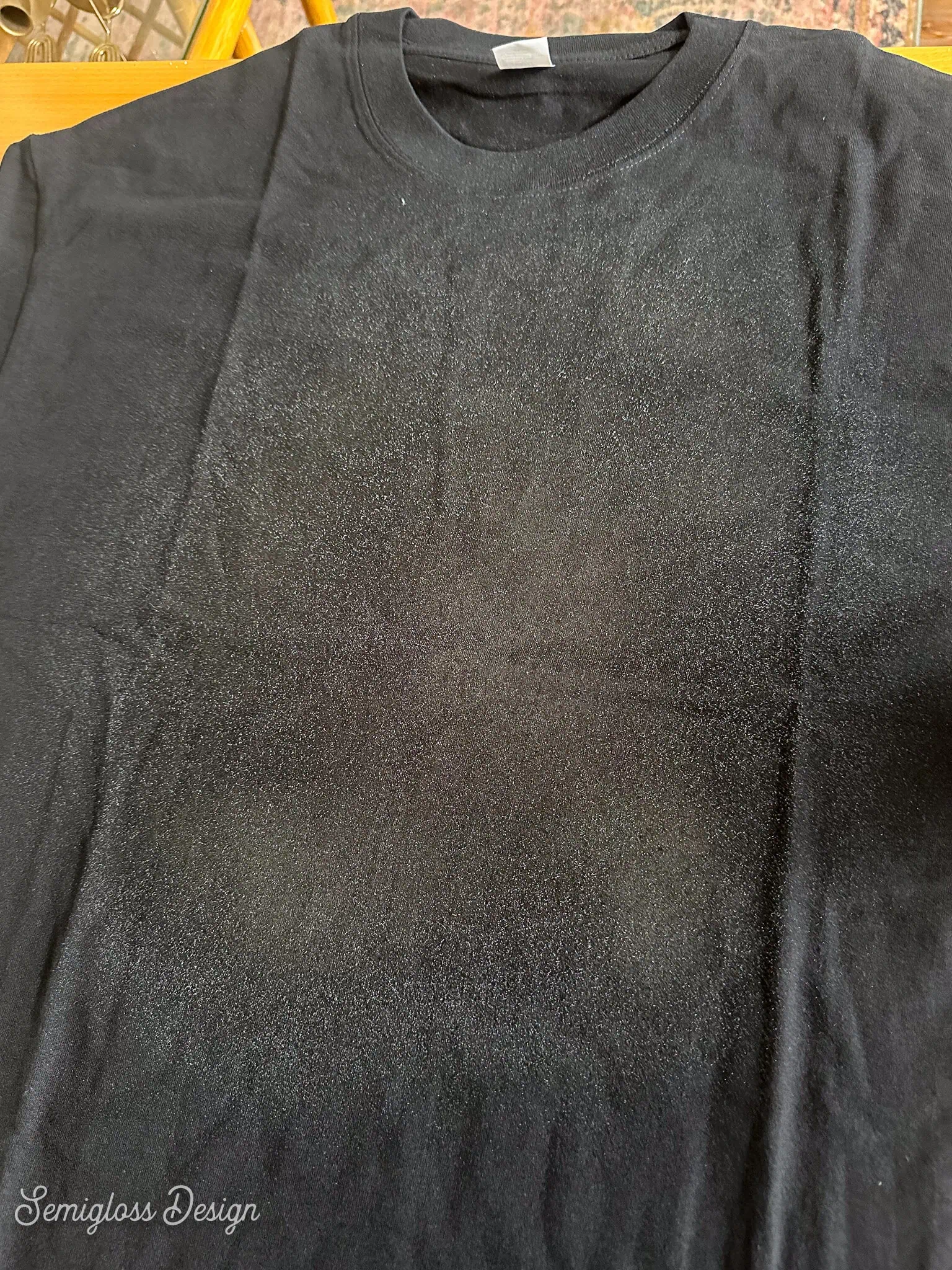 shirt sprayed with pretreatment for dtg printing