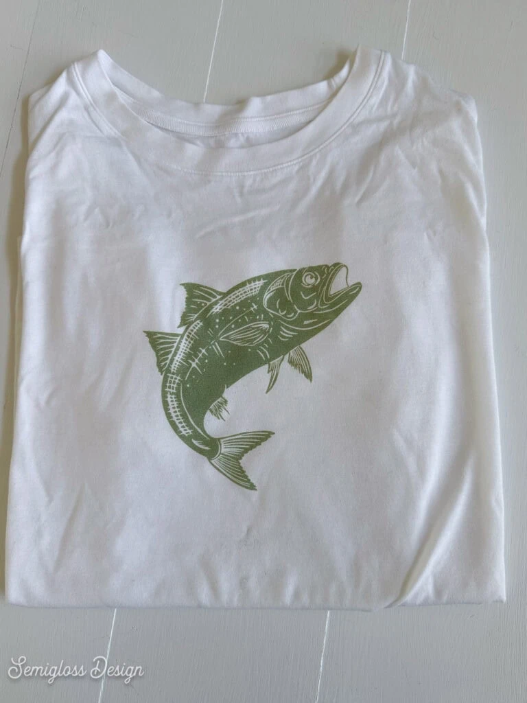 shirt with green printed fish